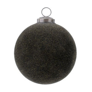 DARK GREEN VELVET FLOCKED ORNAMENT (2 SIZES)