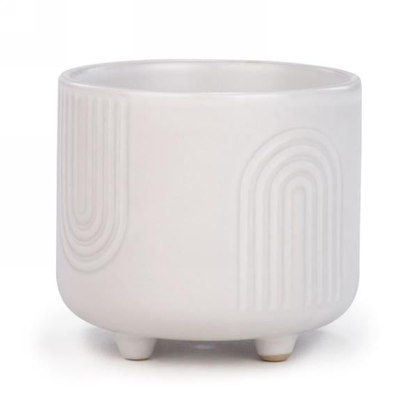 FOOTED CERAMIC POT (4 COLOURS)