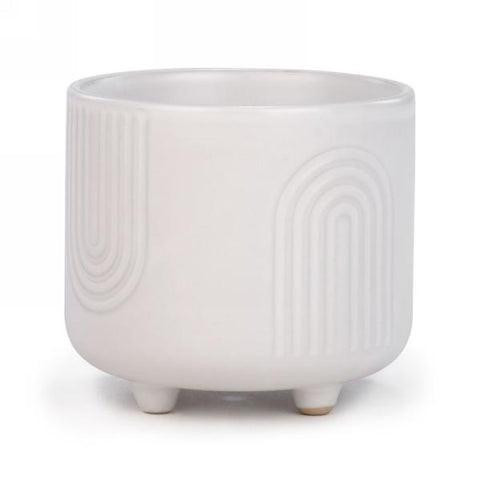 FOOTED CERAMIC POT (4 COLOURS)
